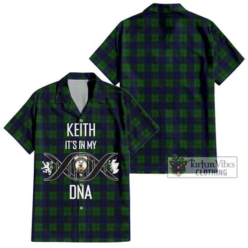 Keith Modern Tartan Short Sleeve Button Shirt with Family Crest DNA In Me Style