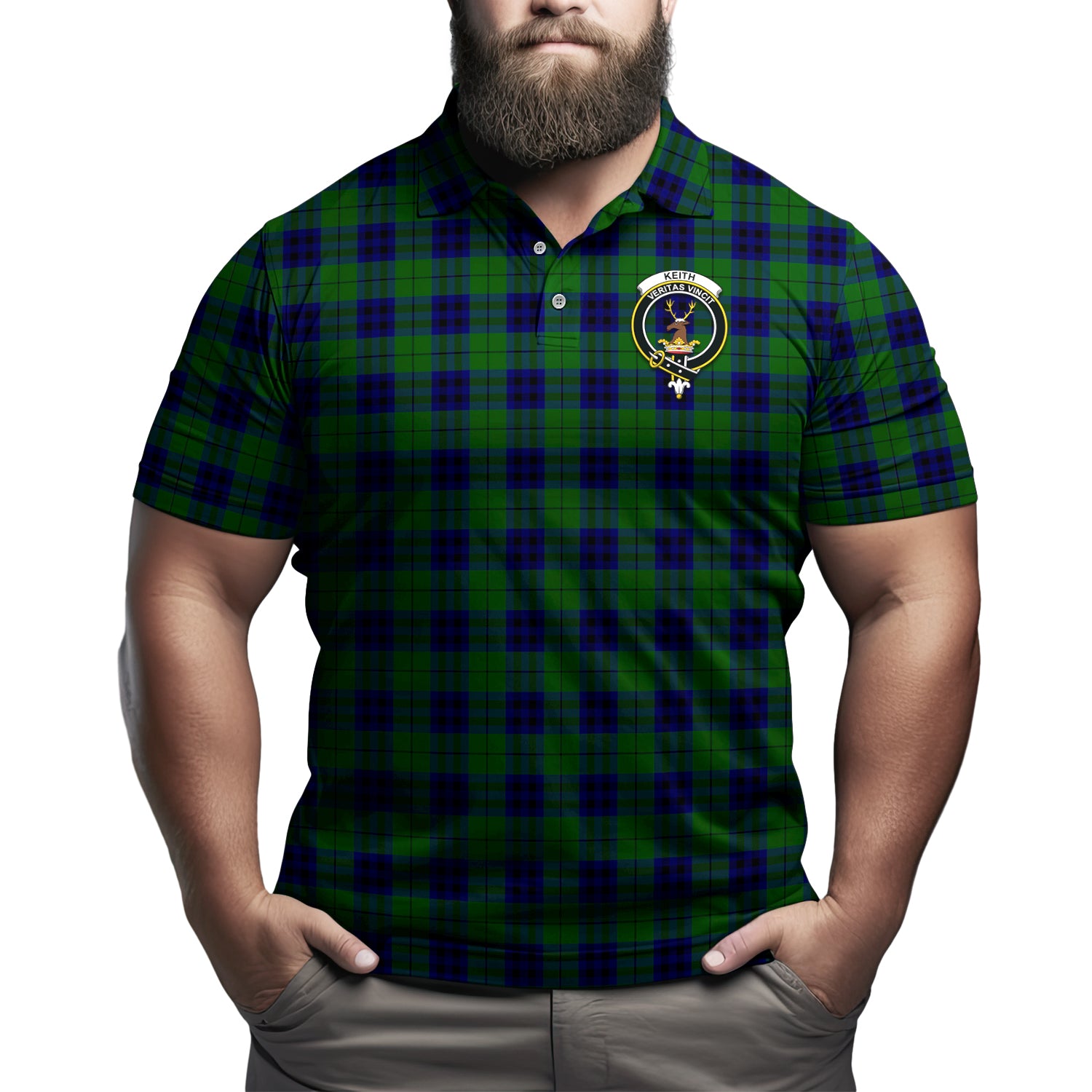 Keith Modern Tartan Men's Polo Shirt with Family Crest Kid - Tartan Vibes Clothing