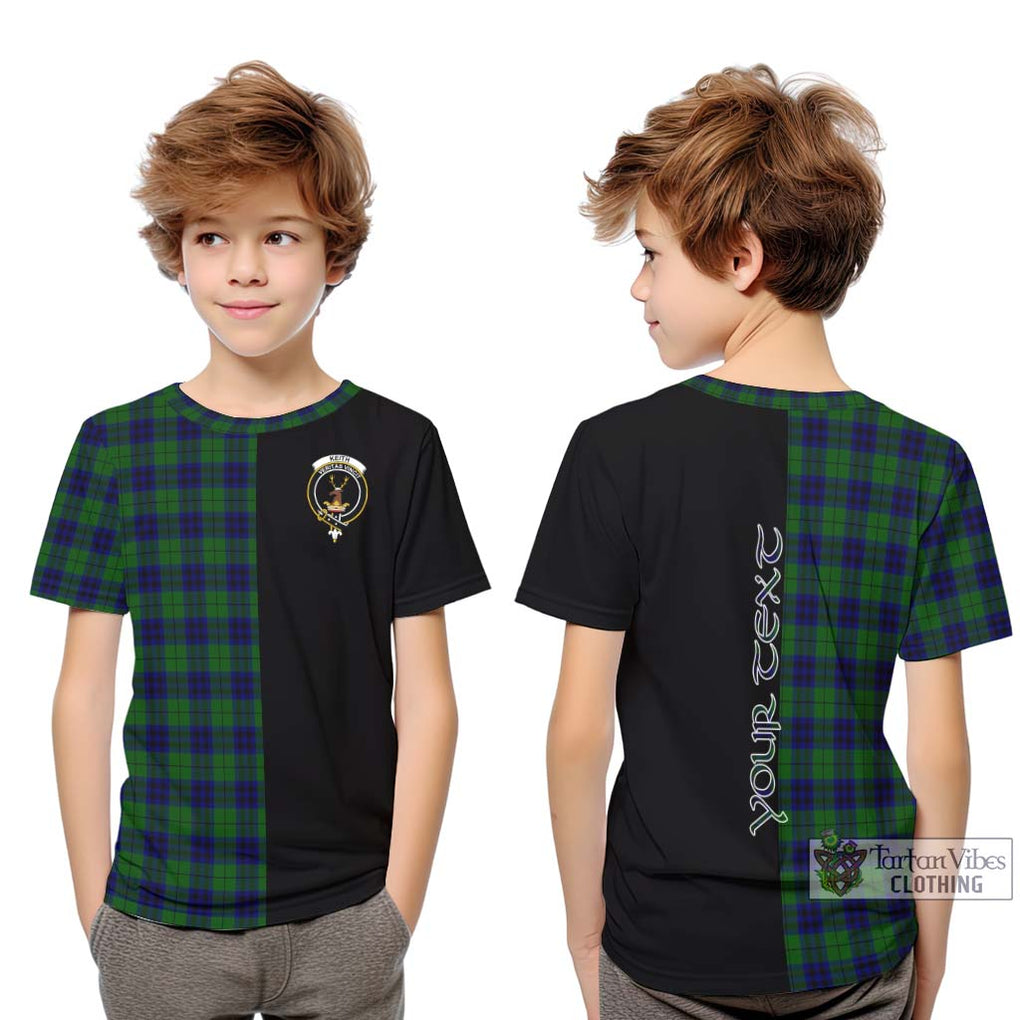 Keith Modern Tartan Kid T-Shirt with Family Crest and Half Of Me Style Youth XL Size14 - Tartanvibesclothing Shop