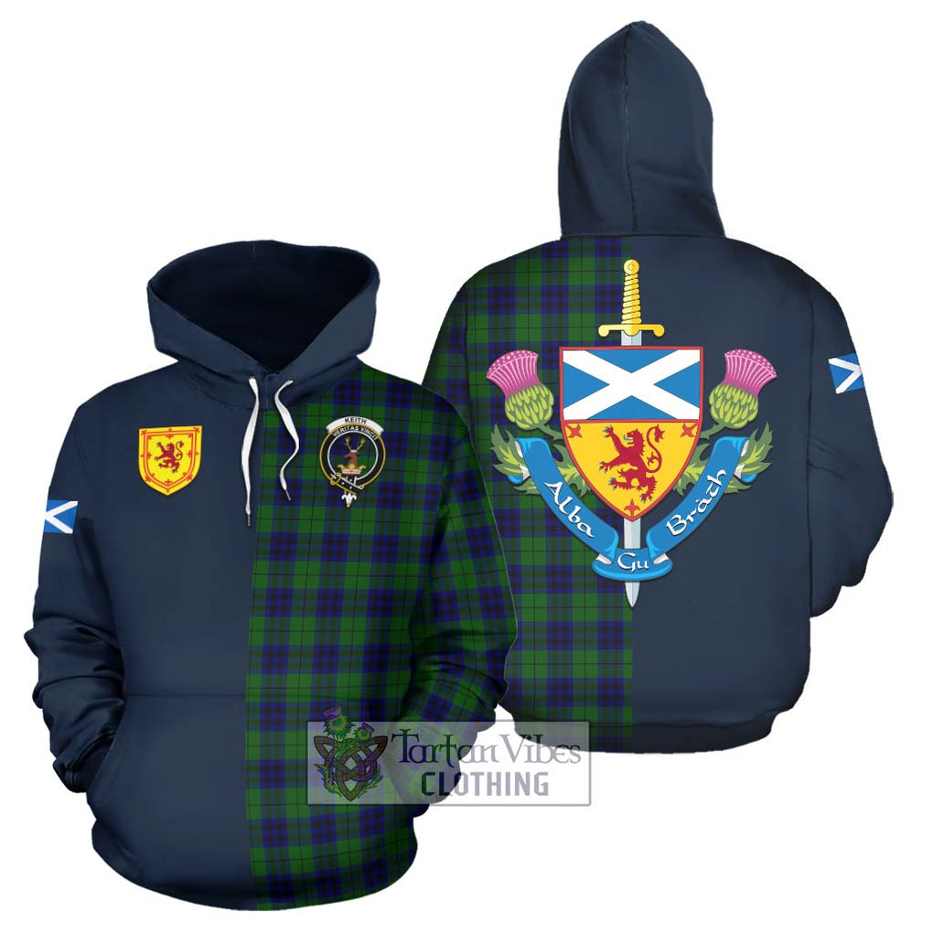 Tartan Vibes Clothing Keith Modern Tartan Hoodie with Scottish Lion Royal Arm Half Style