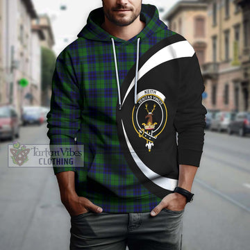 Keith Modern Tartan Hoodie with Family Crest Circle Style