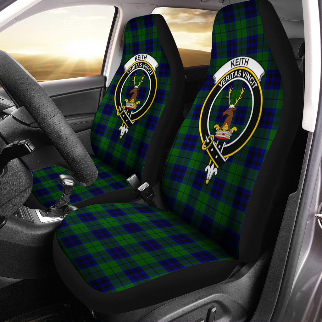 Keith Modern Tartan Car Seat Cover with Family Crest One Size - Tartanvibesclothing