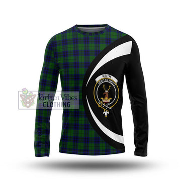 Keith Modern Tartan Long Sleeve T-Shirt with Family Crest Circle Style