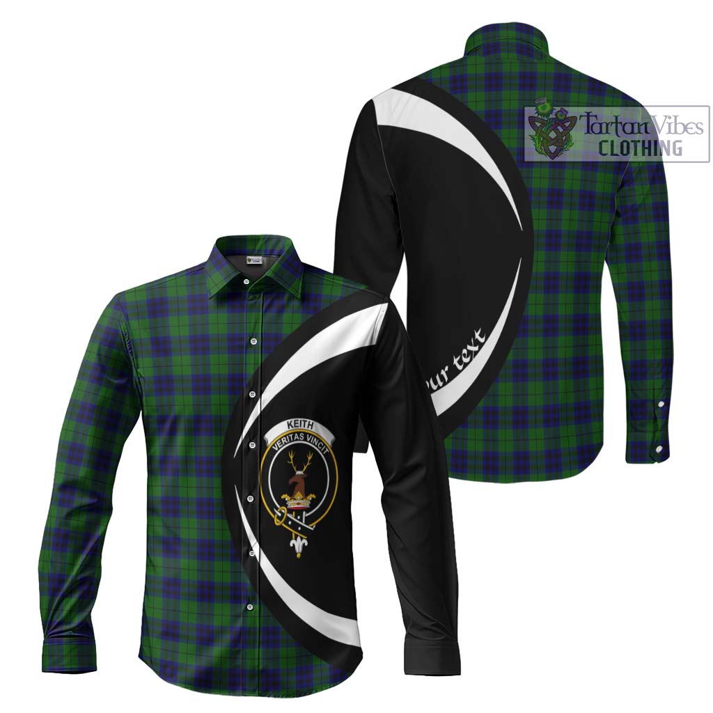 Keith Modern Tartan Long Sleeve Button Up with Family Crest Circle Style Men's Shirt S - Tartan Vibes Clothing