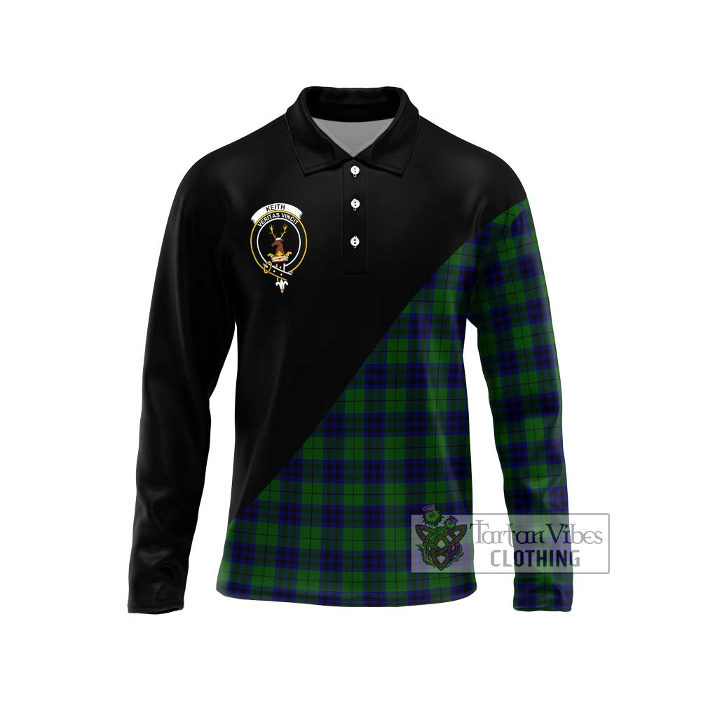 Keith Modern Tartan Long Sleeve Polo Shirt with Family Crest and Military Logo Style Unisex - Tartanvibesclothing Shop