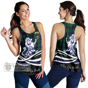 Keith Modern Tartan Women's Racerback Tanks with Alba Gu Brath Regal Lion Emblem