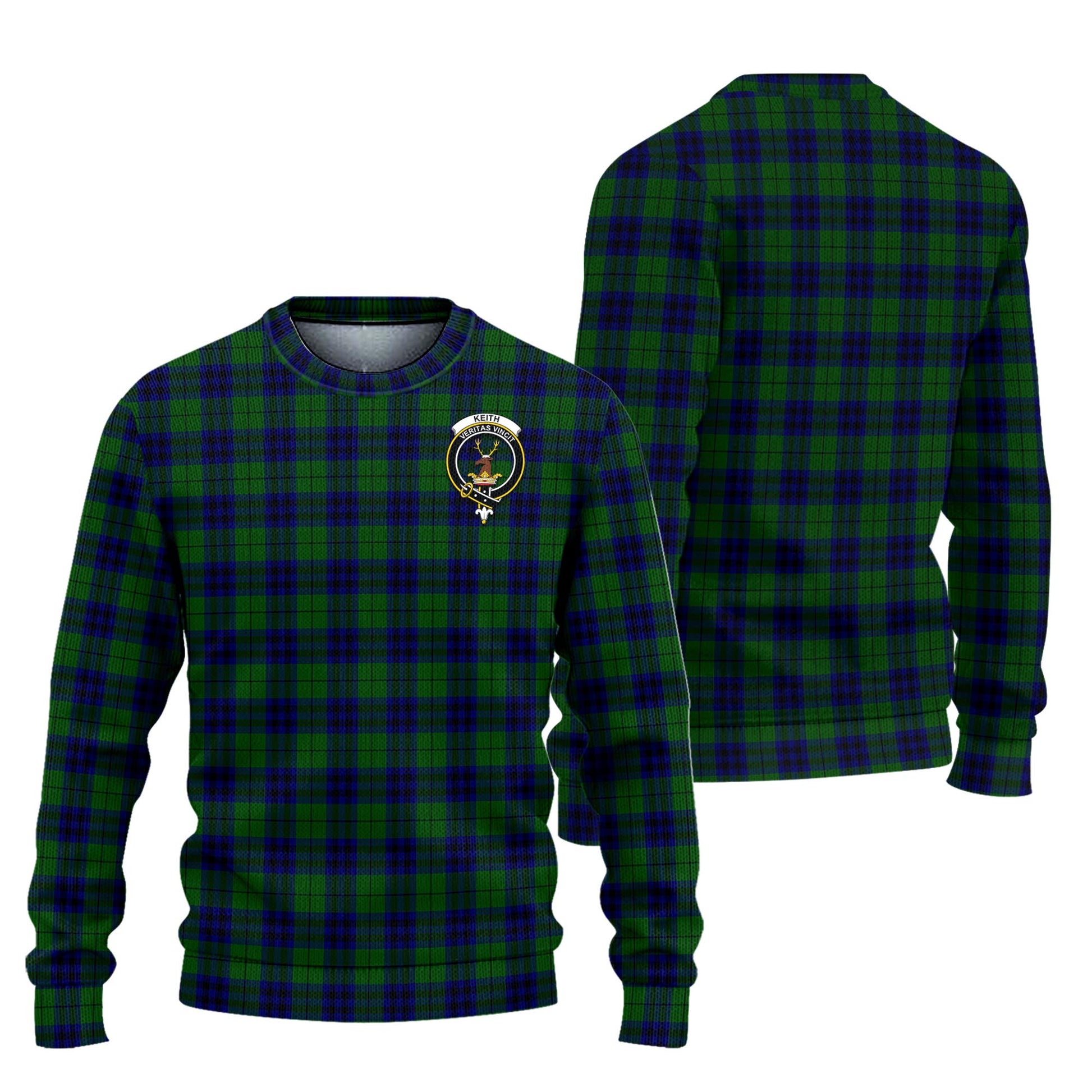 Keith Modern Tartan Knitted Sweater with Family Crest Unisex - Tartanvibesclothing