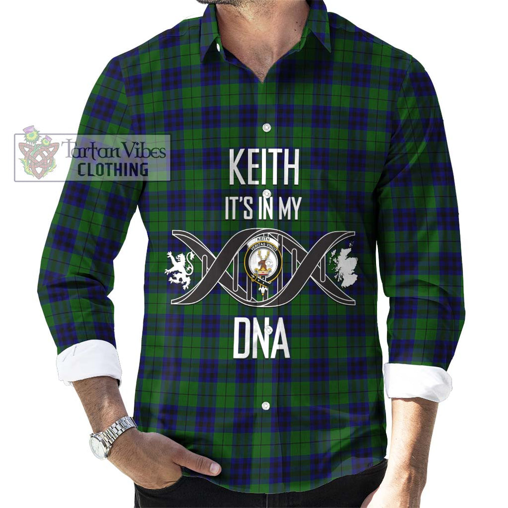 Keith Modern Tartan Long Sleeve Button Shirt with Family Crest DNA In Me Style Men's Shirt S - Tartanvibesclothing Shop