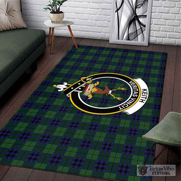 Keith Modern Tartan Area Rug with Family Crest