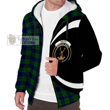 Keith Modern Tartan Sherpa Hoodie with Family Crest Circle Style