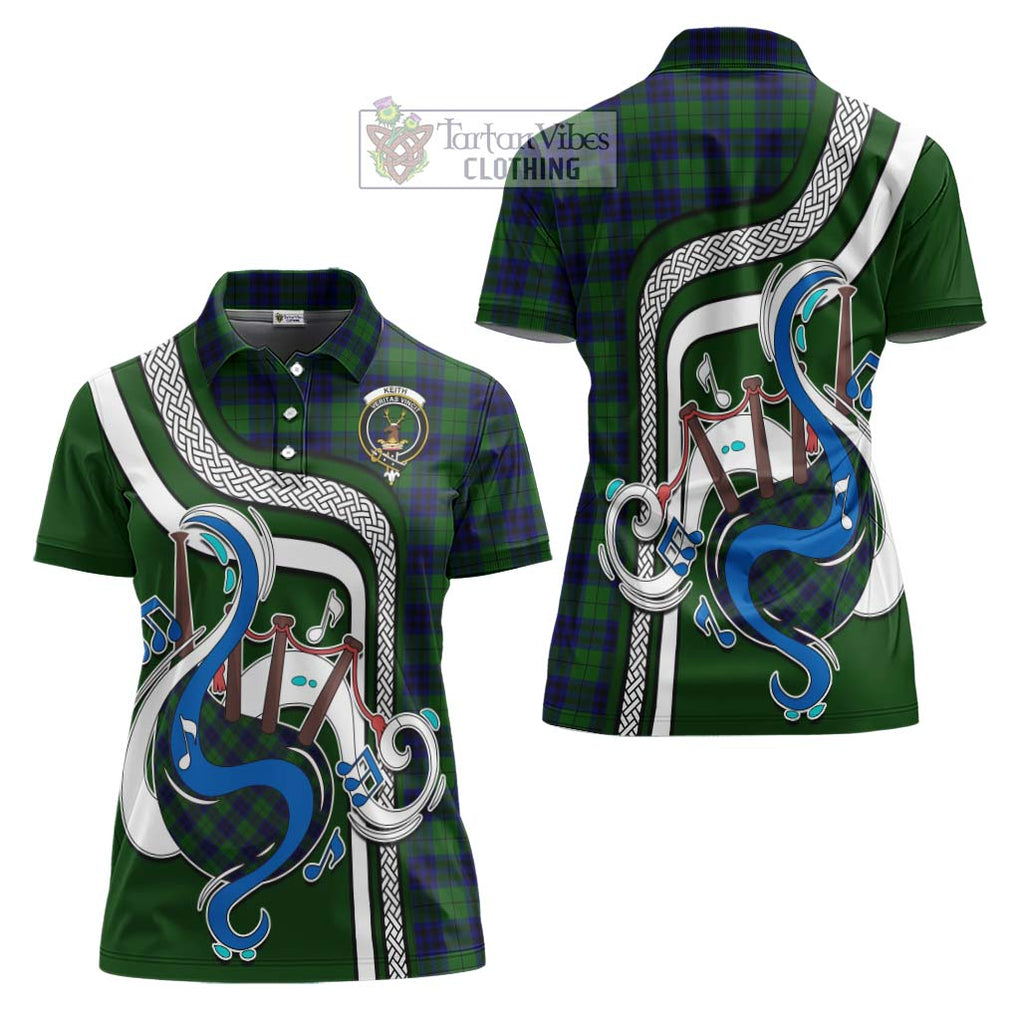 Keith Modern Tartan Women's Polo Shirt with Epic Bagpipe Style Women - Tartanvibesclothing Shop