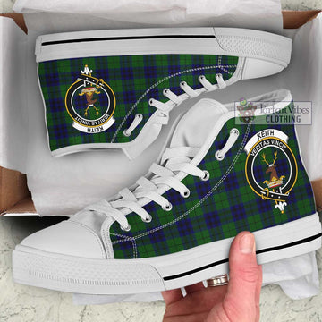 Keith Modern Tartan High Top Shoes with Family Crest