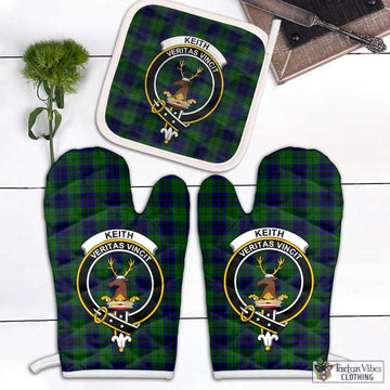 Keith Modern Tartan Combo Oven Mitt & Pot-Holder with Family Crest