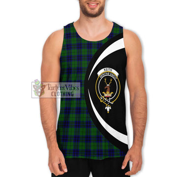 Keith Modern Tartan Men's Tank Top with Family Crest Circle Style