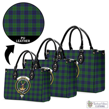 Keith Modern Tartan Luxury Leather Handbags with Family Crest