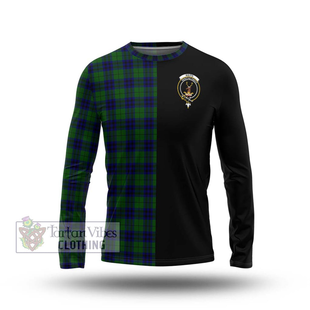 Keith Modern Tartan Long Sleeve T-Shirt with Family Crest and Half Of Me Style Unisex - Tartanvibesclothing Shop