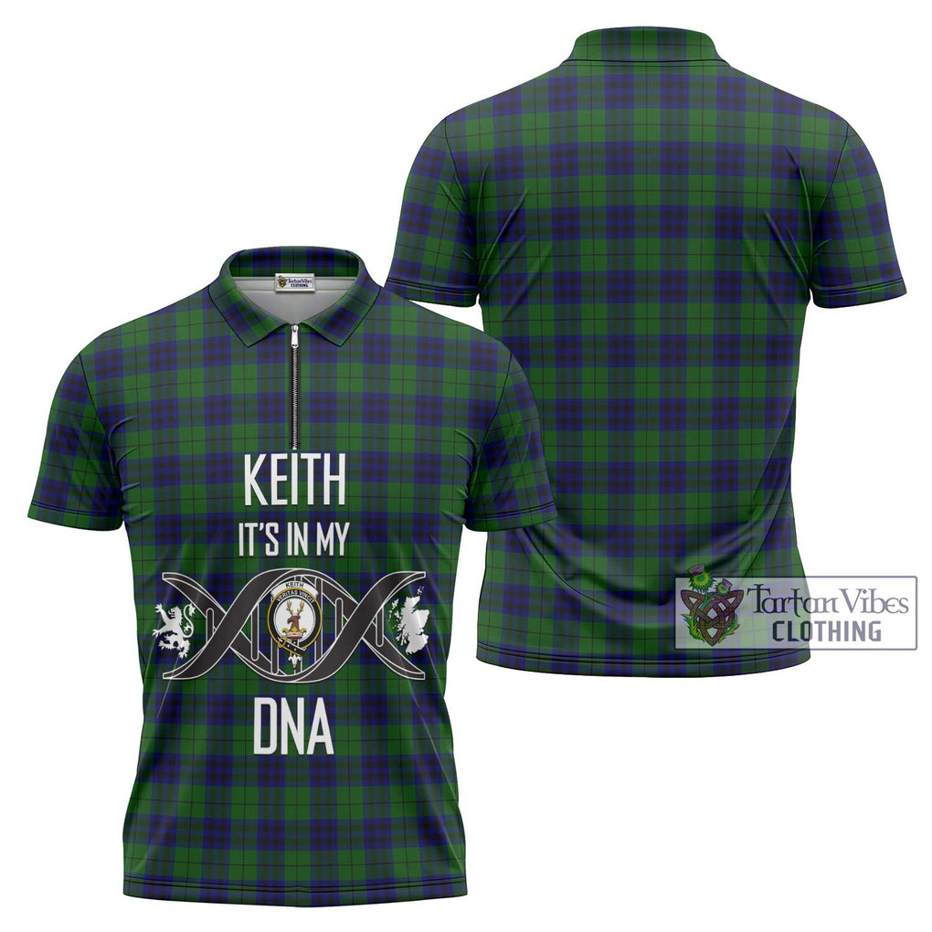 Keith Modern Tartan Zipper Polo Shirt with Family Crest DNA In Me Style Unisex - Tartanvibesclothing Shop