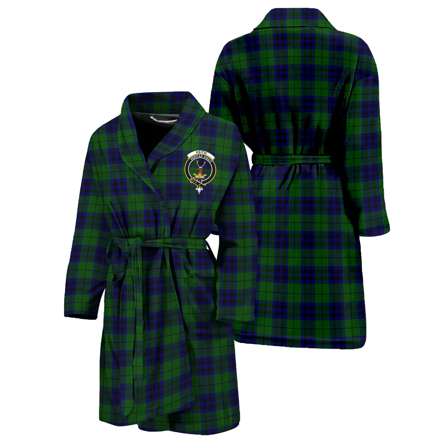 Keith Modern Tartan Bathrobe with Family Crest Unisex S - Tartan Vibes Clothing