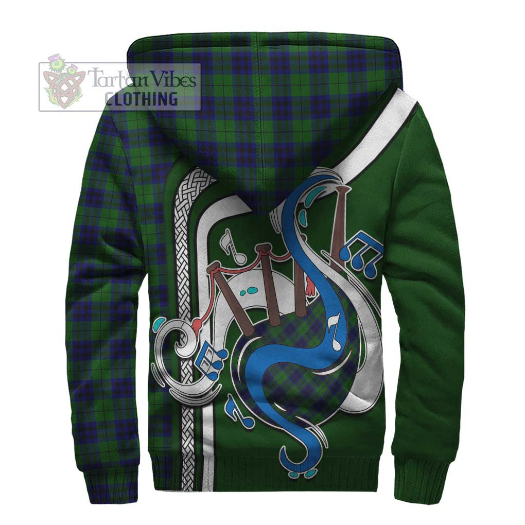 Keith Modern Tartan Sherpa Hoodie with Epic Bagpipe Style - Tartanvibesclothing Shop