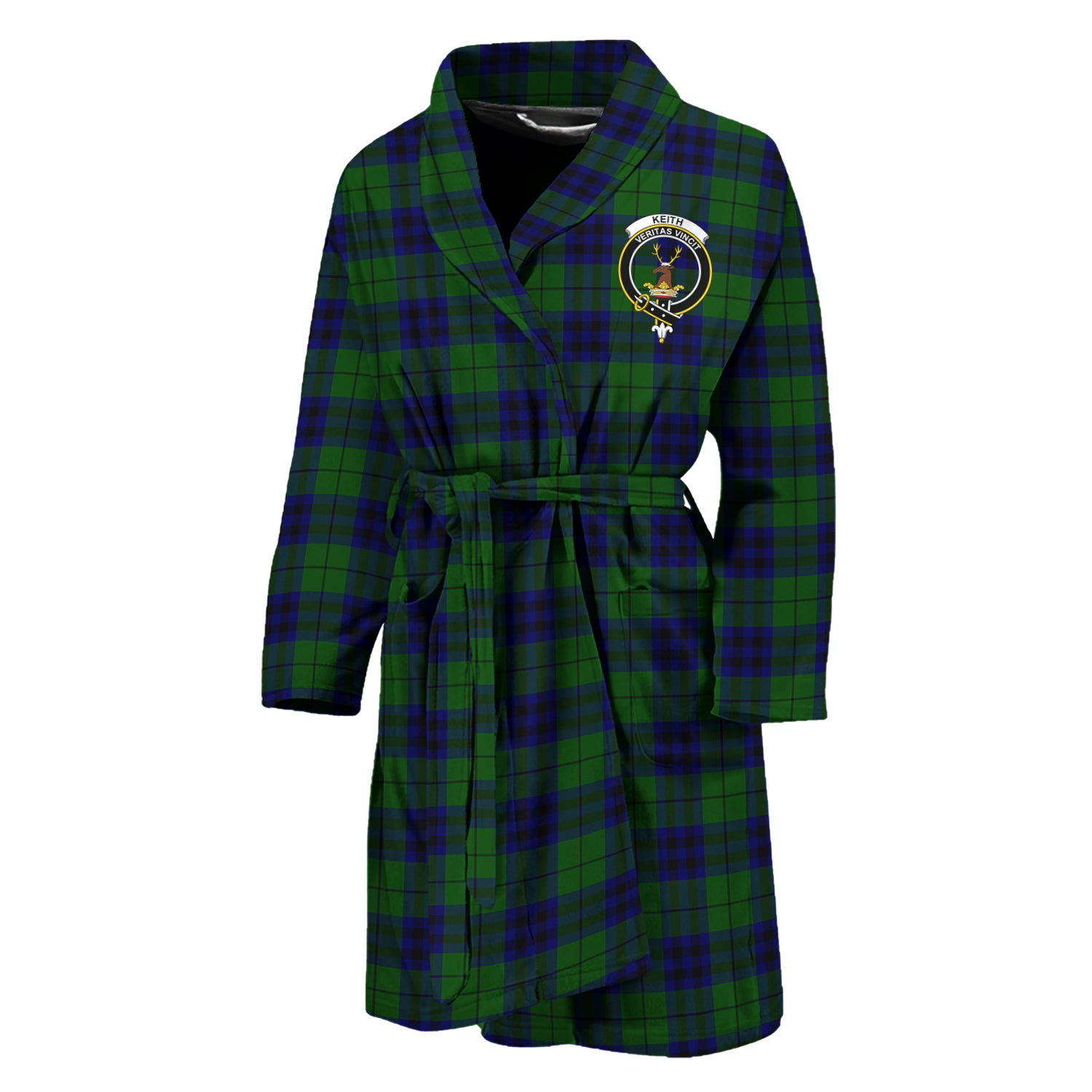 Keith Modern Tartan Bathrobe with Family Crest Unisex M - Tartan Vibes Clothing