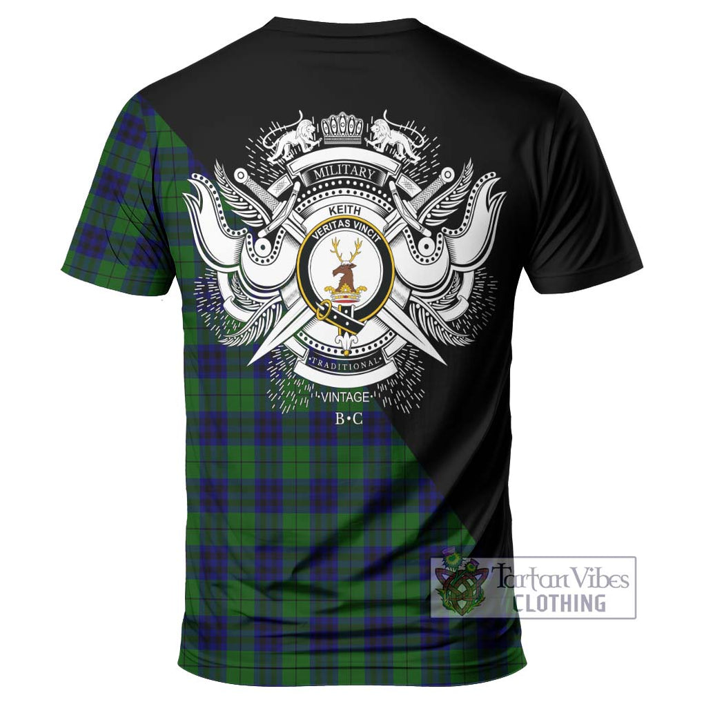 Keith Modern Tartan T-Shirt with Family Crest and Military Logo Style - Tartanvibesclothing Shop