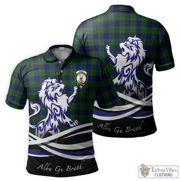 Keith Modern Tartan Polo Shirt with Alba Gu Brath Regal Lion Emblem