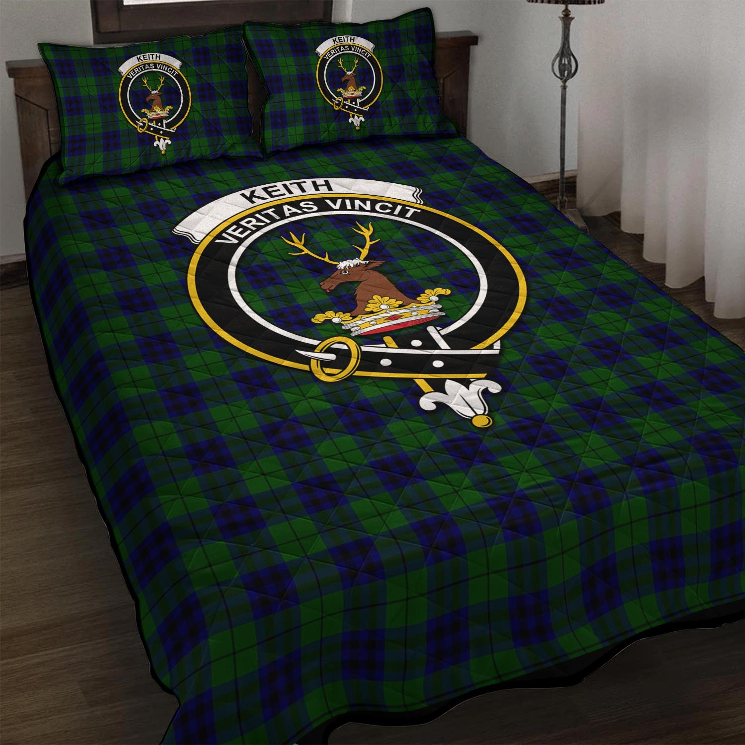 Keith Modern Tartan Quilt Bed Set with Family Crest - Tartan Vibes Clothing