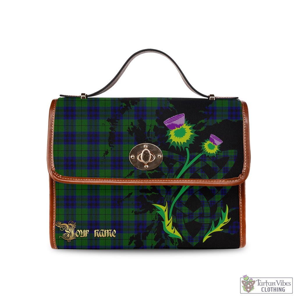 Tartan Vibes Clothing Keith Modern Tartan Waterproof Canvas Bag with Scotland Map and Thistle Celtic Accents