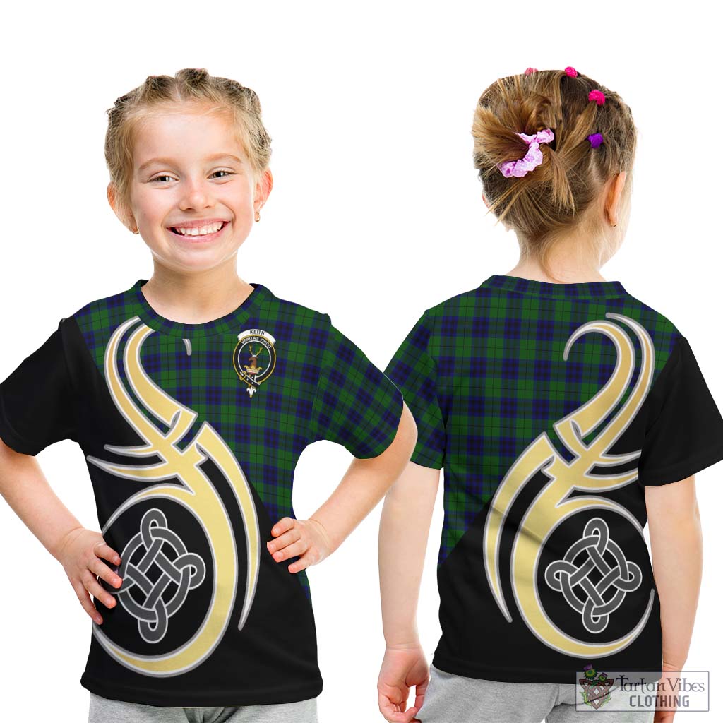 Keith Modern Tartan Kid T-Shirt with Family Crest and Celtic Symbol Style - Tartan Vibes Clothing