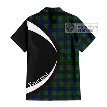 Keith Modern Tartan Short Sleeve Button Up with Family Crest Circle Style