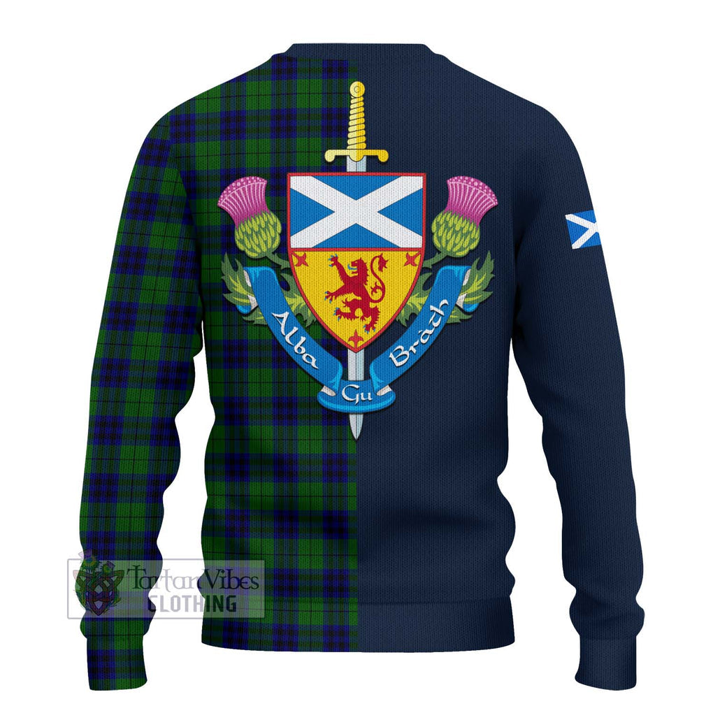 Tartan Vibes Clothing Keith Modern Tartan Knitted Sweater with Scottish Lion Royal Arm Half Style