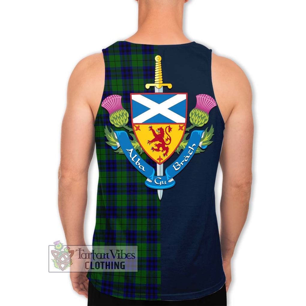 Tartan Vibes Clothing Keith Modern Tartan Men's Tank Top with Scottish Lion Royal Arm Half Style