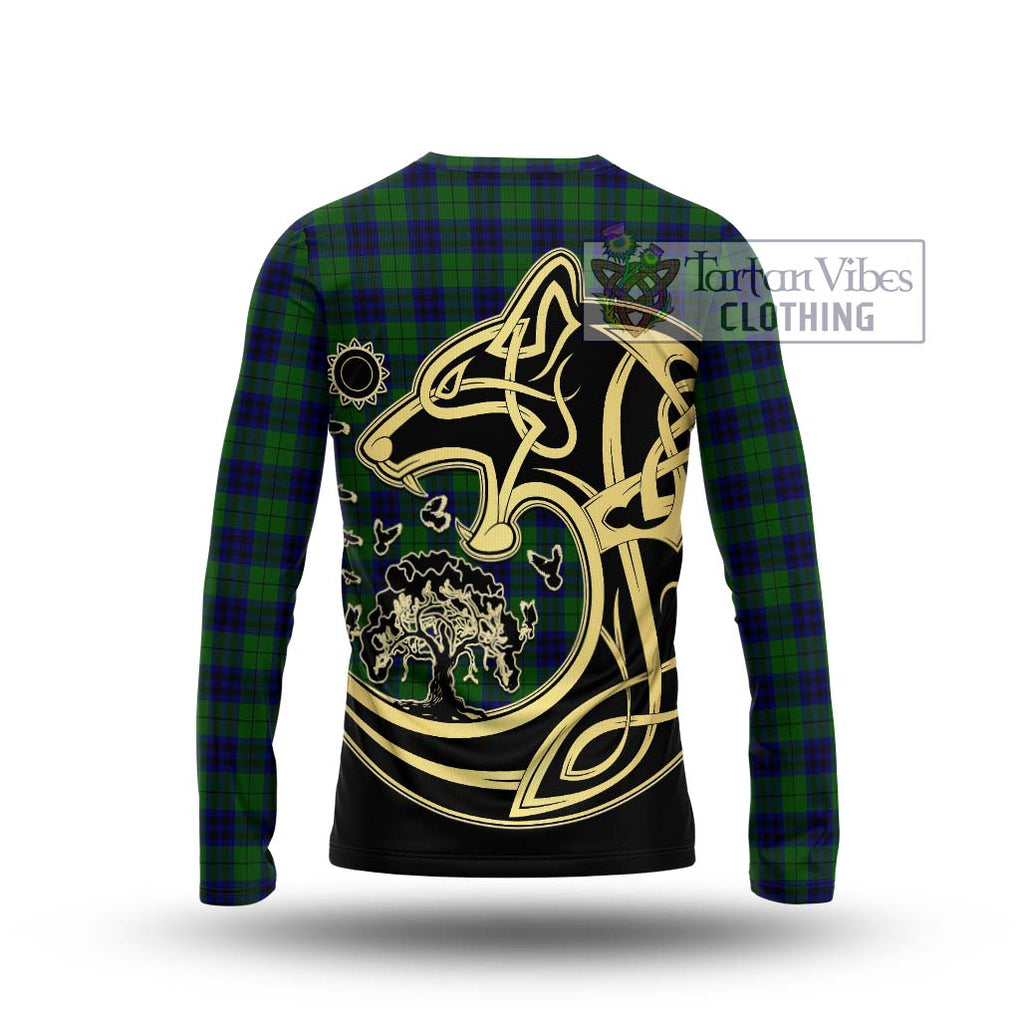 Keith Modern Tartan Long Sleeve T-Shirt with Family Crest Celtic Wolf Style - Tartan Vibes Clothing