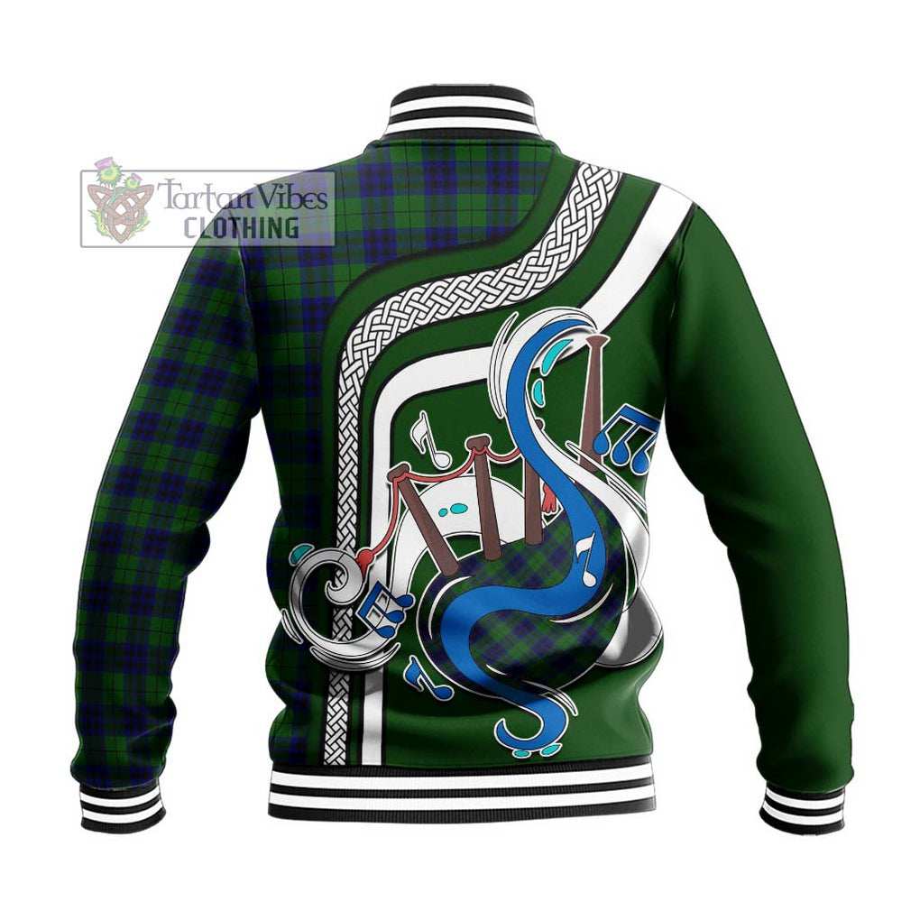 Tartan Vibes Clothing Keith Modern Tartan Baseball Jacket with Epic Bagpipe Style