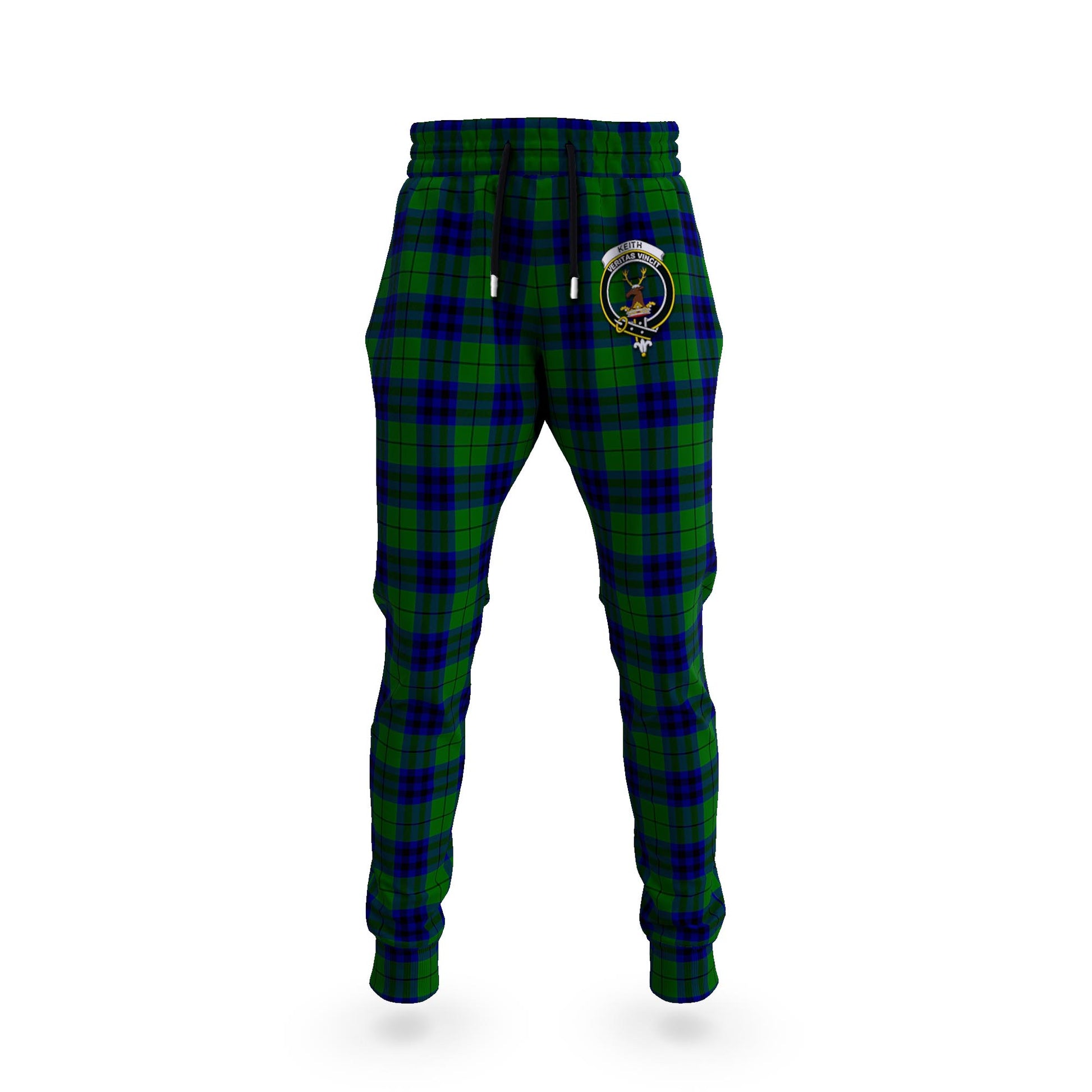 Keith Modern Tartan Joggers Pants with Family Crest 5XL - Tartan Vibes Clothing