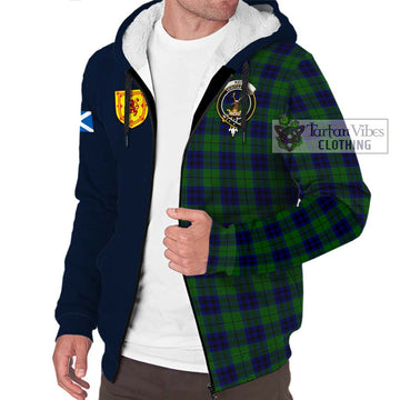 Keith Modern Tartan Sherpa Hoodie Alba with Scottish Lion Royal Arm Half Style