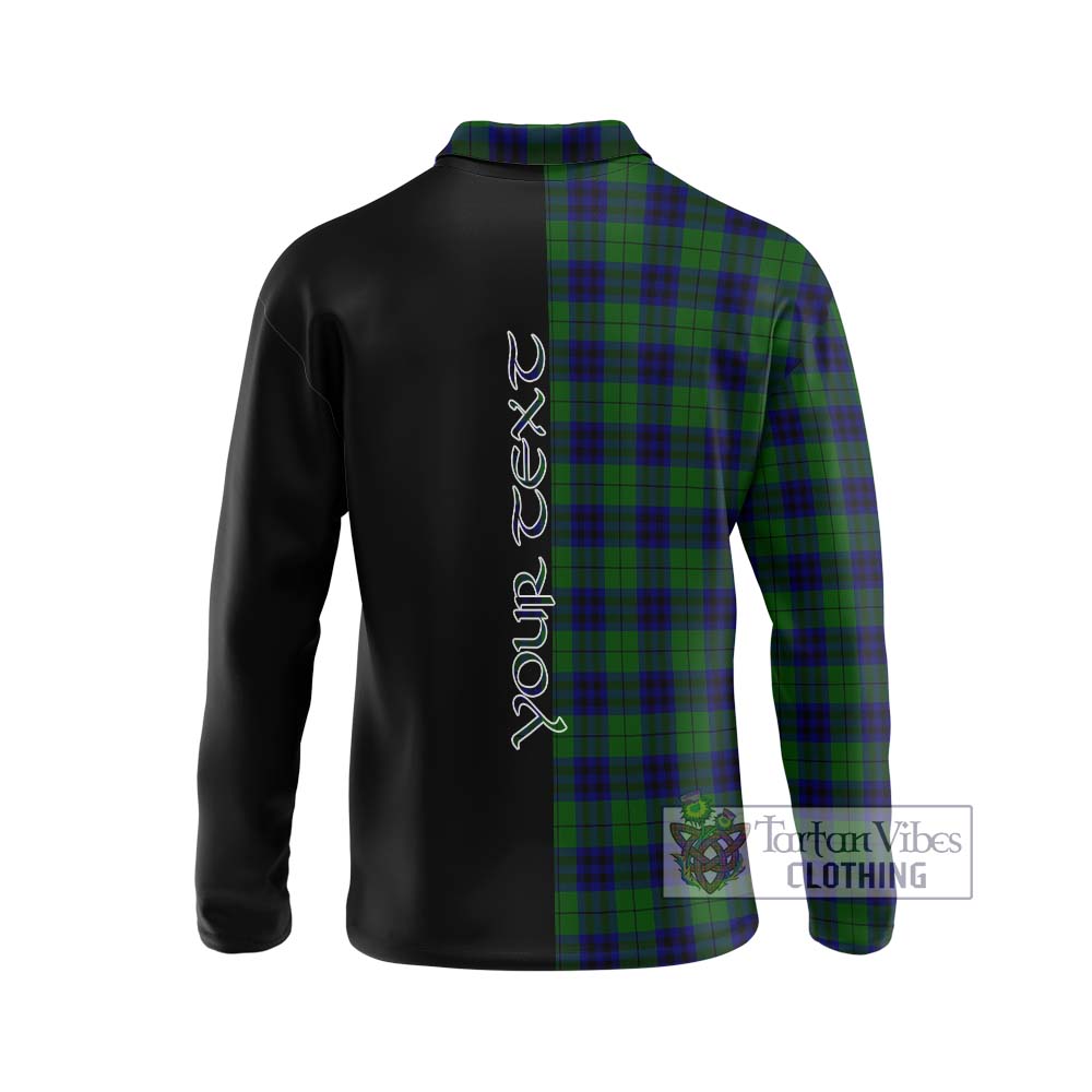 Keith Modern Tartan Long Sleeve Polo Shirt with Family Crest and Half Of Me Style - Tartanvibesclothing Shop