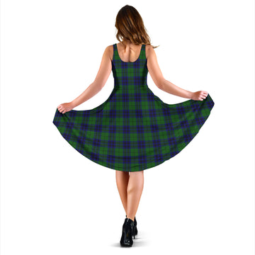 Keith Modern Tartan Sleeveless Midi Womens Dress