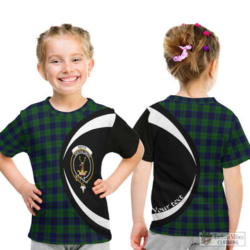 Keith Modern Tartan Kid T-Shirt with Family Crest Circle Style