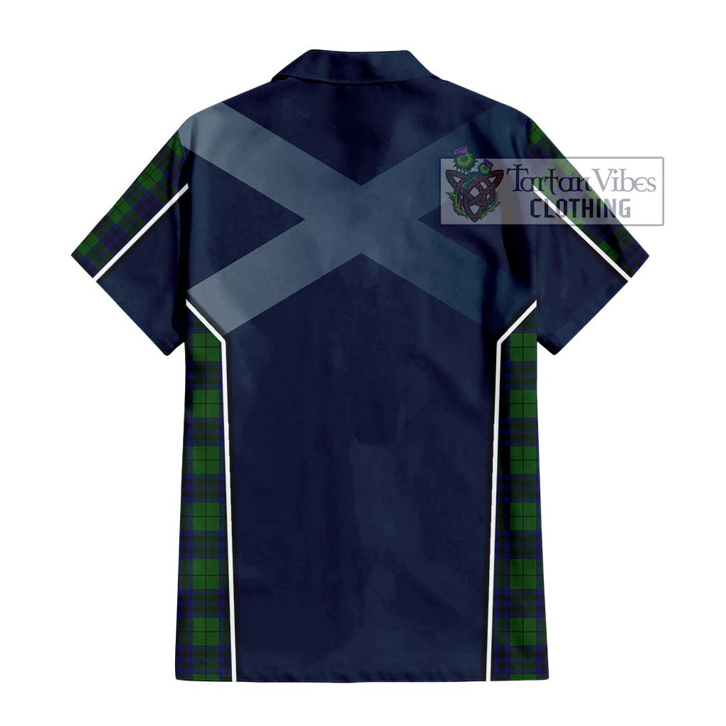 Keith Modern Tartan Short Sleeve Button Shirt with Family Crest and Lion Rampant Vibes Sport Style - Tartan Vibes Clothing