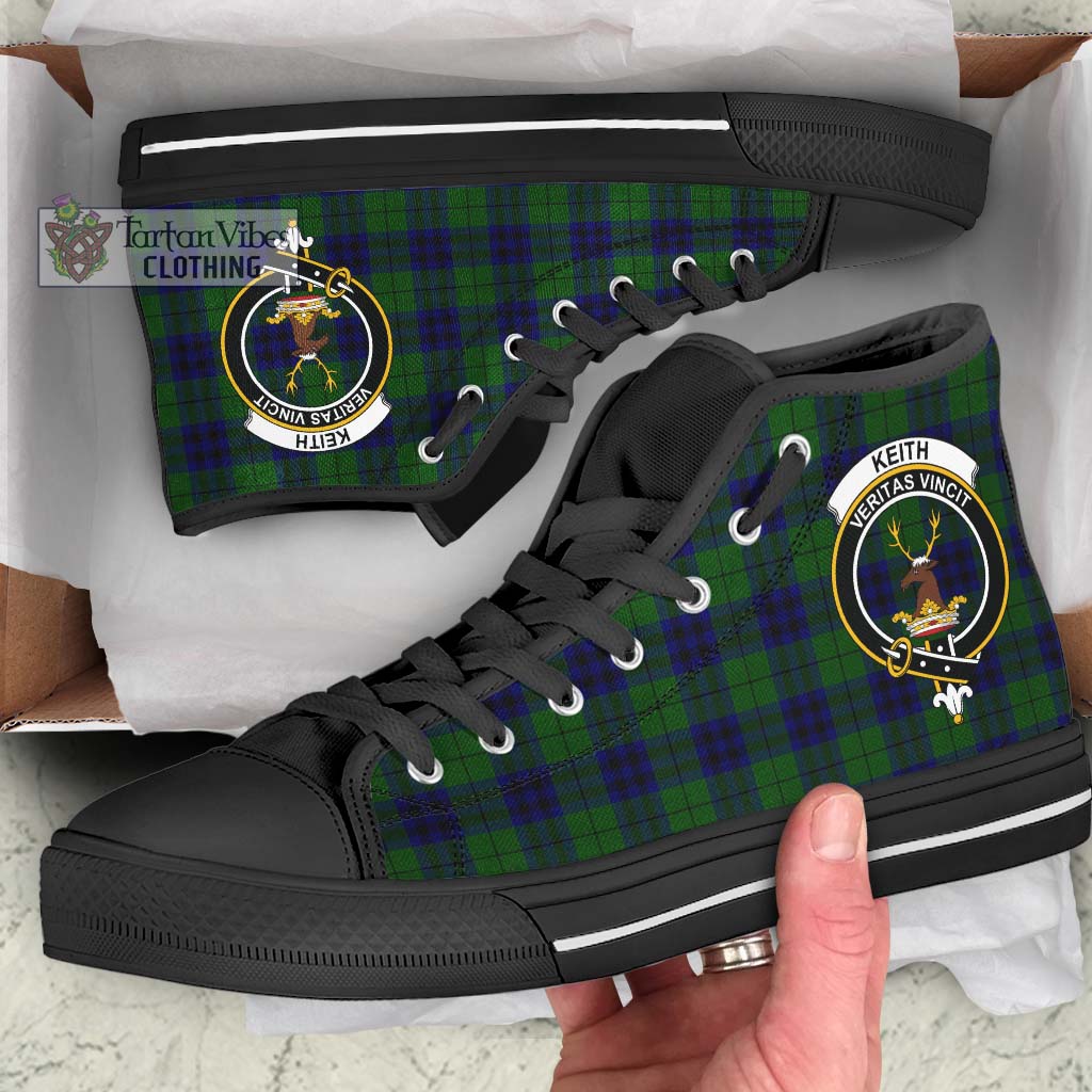 Tartan Vibes Clothing Keith Modern Tartan High Top Shoes with Family Crest