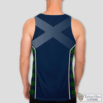 Keith Modern Tartan Men's Tanks Top with Family Crest and Scottish Thistle Vibes Sport Style