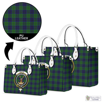 Keith Modern Tartan Luxury Leather Handbags with Family Crest