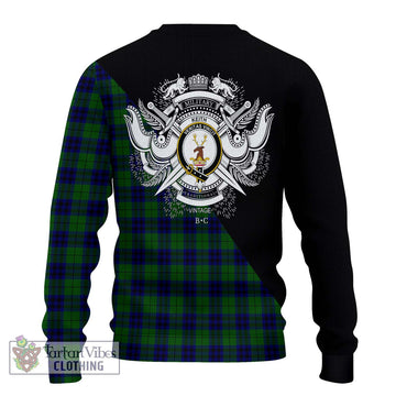 Keith Modern Tartan Ugly Sweater with Family Crest and Military Logo Style