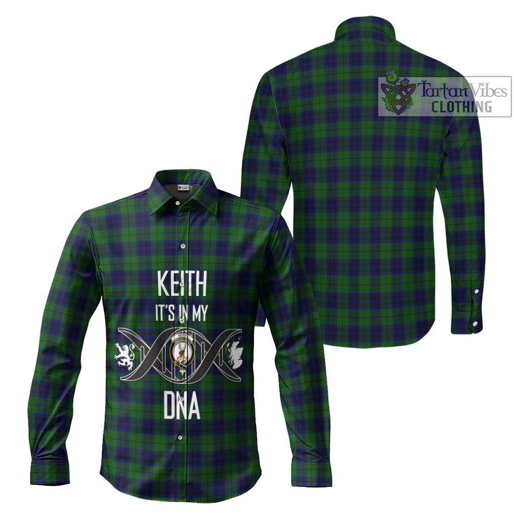 Keith Modern Tartan Long Sleeve Button Shirt with Family Crest DNA In Me Style Men's Shirt - Tartanvibesclothing Shop