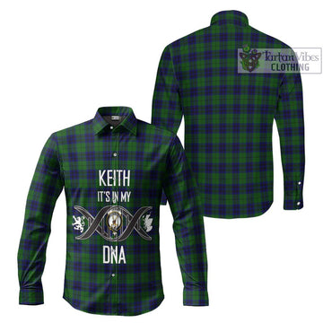 Keith Modern Tartan Long Sleeve Button Shirt with Family Crest DNA In Me Style