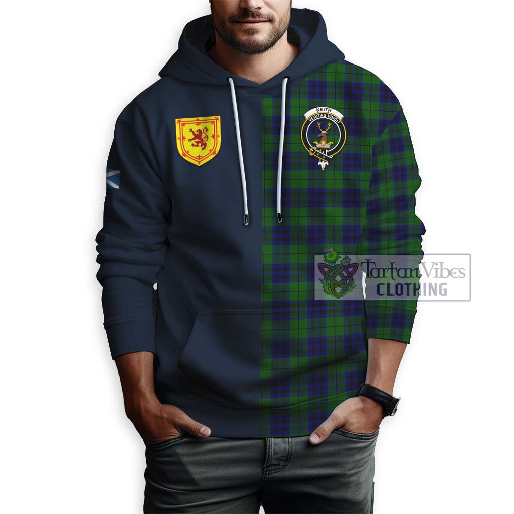 Tartan Vibes Clothing Keith Modern Tartan Hoodie with Scottish Lion Royal Arm Half Style