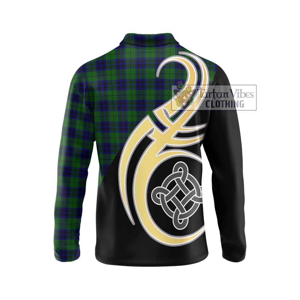 Keith Modern Tartan Long Sleeve Polo Shirt with Family Crest and Celtic Symbol Style - Tartan Vibes Clothing