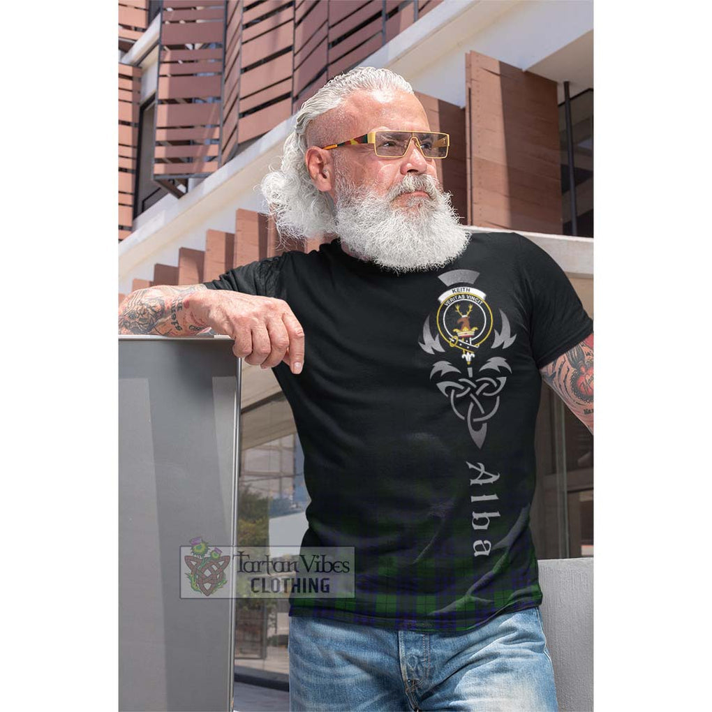 Tartan Vibes Clothing Keith Modern Tartan Cotton T-shirt Featuring Alba Gu Brath Family Crest Celtic Inspired