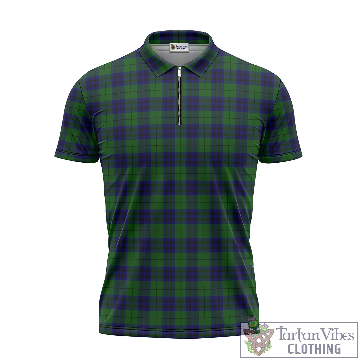 Tartan Vibes Clothing Keith Modern Tartan Zipper Polo Shirt